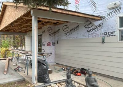 Mission House Rear Patio Half Siding